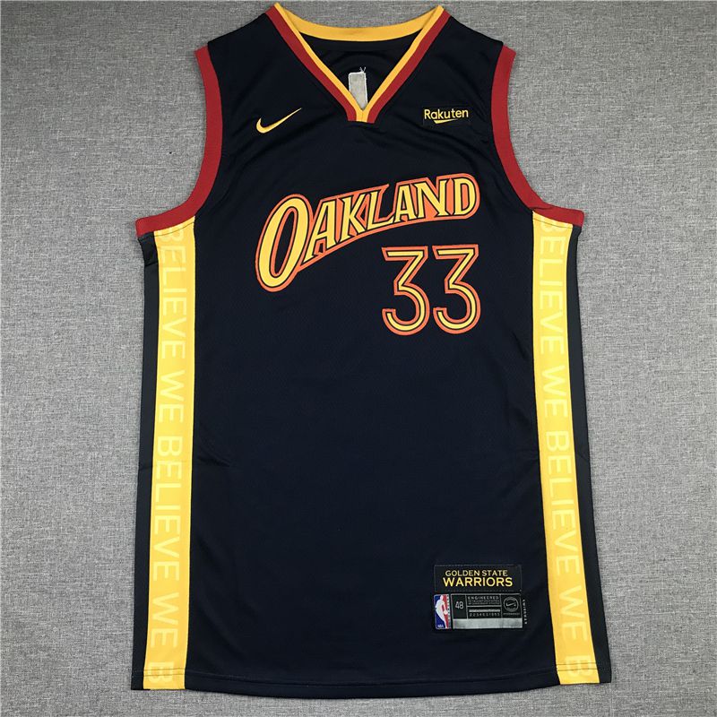 Men Golden State Warriors #33 Wiseman Black 2021 Nike Game NBA Jersey